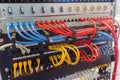 Network switch and UTP ethernet cables Royalty Free Stock Photo
