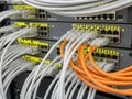 Network switches with color-coded cables Royalty Free Stock Photo