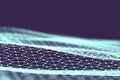 Network technology background. Futuristic tech blue background. Low poly 3d wire. Ai artificial intelligence. Scy fi Royalty Free Stock Photo