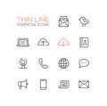 Network and Technology Symbols - thick line design icons set