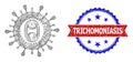 Network Tetta Coronavirus Mesh and Grunge Bicolor Trichomoniasis Stamp