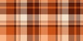 Network textile vector texture, layered plaid pattern seamless. Suite tartan fabric background check in orange and red colors Royalty Free Stock Photo