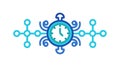 Network time protocol or synchronized clocks vector icon. vector design Generative AI Royalty Free Stock Photo