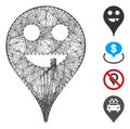Network Toothless Smiley Map Marker Vector Mesh