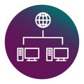 Network topology icon. Internet connection structure. Global web Vector scheme. Computer data exchange. Royalty Free Stock Photo