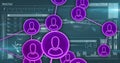 Network of user icons and data processing image over digital interface Royalty Free Stock Photo