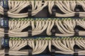 Network UTP cables connected to the routers Royalty Free Stock Photo