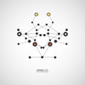 Network vector abstract figure. Design pattern with connect dots and lines Royalty Free Stock Photo