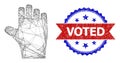 Network Voting Hand Mesh and Unclean Bicolor Voted Seal Royalty Free Stock Photo