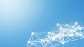 Network of white dots connected by lines on a blue background. Abstract technology concept, global connection, digital Royalty Free Stock Photo