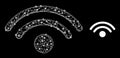Network WiFi Source Web Mesh Icon with Glare Light Spots