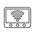 Network, wireless, wifi outline icon. Line art vector Royalty Free Stock Photo