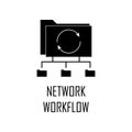 network workflow icon. Element of Web Development for mobile concept and web apps. Detailed network workflow icon can be used for