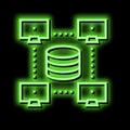 network working digital processing neon glow icon illustration