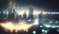 Networked city at the sunset - generative AI