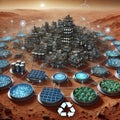 A networked colony built entirely on closed loop recycling syst