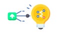 Networked Idea Lightbulb for Smart Solutions & IoT, vector design Generative AI Royalty Free Stock Photo