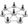 Global Network Connection: Seven Business People Connected Royalty Free Stock Photo