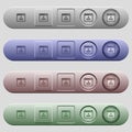 Networking application icons on horizontal menu bars Royalty Free Stock Photo