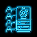 networking application neon glow icon illustration