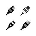 Networking cable plug solid icons Royalty Free Stock Photo