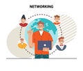 Networking. Characters collaboration, establishment of partnership or friendship Royalty Free Stock Photo