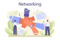 Networking concept. Employees collaboration, establishment of partnerships