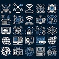 Networking and Connectivity Icons - Professional Symbols for Wi-Fi, VPNs, and Global Networks