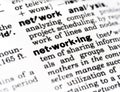 Closeup of the word networking in the dictionary