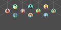 Networking diverse people in flat design