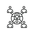 Networking, icon in line design. Networking, connection, social network, professional network, business networking Royalty Free Stock Photo