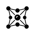 Black solid icon for Networking, network and organization Royalty Free Stock Photo