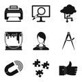 Networking icons set, simple style Royalty Free Stock Photo