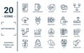 networking linear icon set. includes thin line hard drive, cloud storage, networking, airpods, computing cloud, server security,