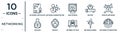 networking linear icon set. includes thin line network certificate, web cookies, private network, privacy, network funnel,