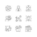 Networking pixel perfect linear icons set Royalty Free Stock Photo