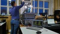 Networking service. network engineer administrator checking server hardware equipment of data center