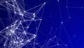 Networking and Technology Background - Deep Blue Gradient with White Nodes and Lines Royalty Free Stock Photo