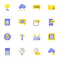 Networking technology flat icons set Royalty Free Stock Photo