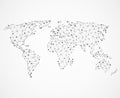 Networking world map texture, low poly earth. Vector global communication concept Royalty Free Stock Photo