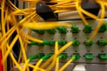 fiber networkplugs in a data center Royalty Free Stock Photo