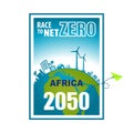 Race to Net Zero 2050 Africa Greenhouse Gas Emission Target Carbon Climate Neutral Campaign Poster