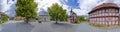 Market place at Hessenpark in Neu Anspach. Since 1974, more than 100 endangered buildings have been re-erected at the Hessenpark Royalty Free Stock Photo