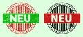 NEU Round Bicolor Stamps - Scratched Style Royalty Free Stock Photo
