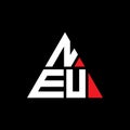 NEU triangle letter logo design with triangle shape. NEU triangle logo design monogram. NEU triangle vector logo template with red