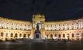 The Neue Burg building by night in Vienna