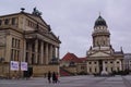 Neue Kirche and Konzerthaus Berlin in Gendarmenmarkt in Berlin, Germany Royalty Free Stock Photo