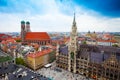 Neues Rathaus Glockenspiel, Frauenkirche Bavaria Royalty Free Stock Photo