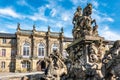 The Neues Schloss, New Palace and the Margrave Fountain in Bayreuth, Germany