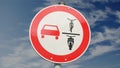 German traffic sign: No overtaking by single-lane vehicles from multi-lane vehicles